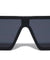 Black Flat Top One Piece Shield Squared Wholesale Sunglasses