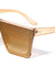 Flat Top One Piece Metal Accent Sunglasses Wholesale