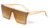 Flat Top One Piece Metal Accent Sunglasses Wholesale