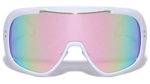 Oversized Color Mirror Shield Wholesale Sunglasses