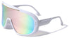 Oversized Color Mirror Shield Wholesale Sunglasses