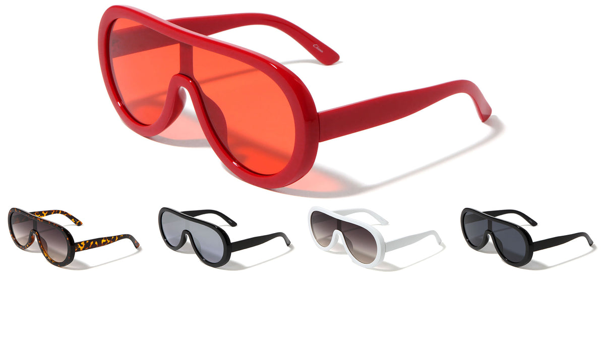 Thick Rim Shield Wholesale Sunglasses
