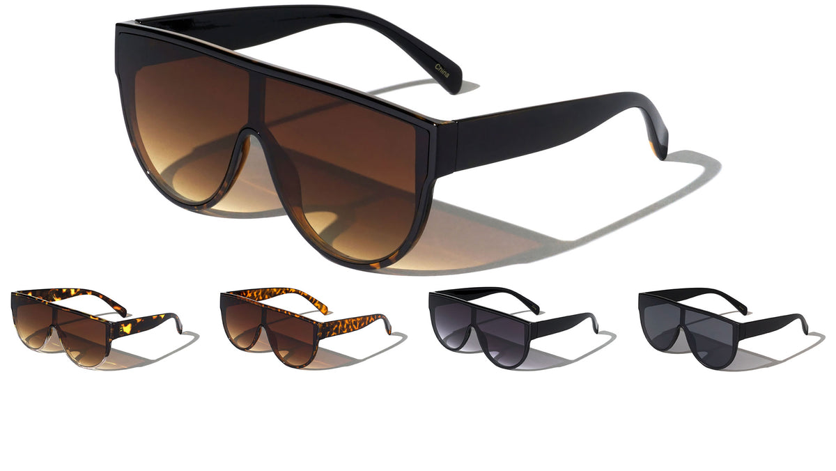 Flat Lens Shield Wholesale Sunglasses