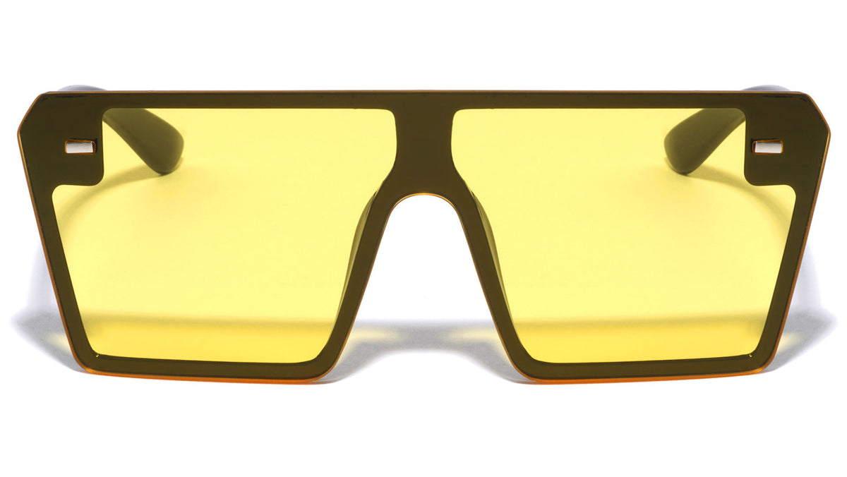 Flat Top Rimless One Piece Shield Wholesale Sunglasses