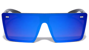 Flat Top Rimless Shield Color Mirror Wholesale Sunglasses