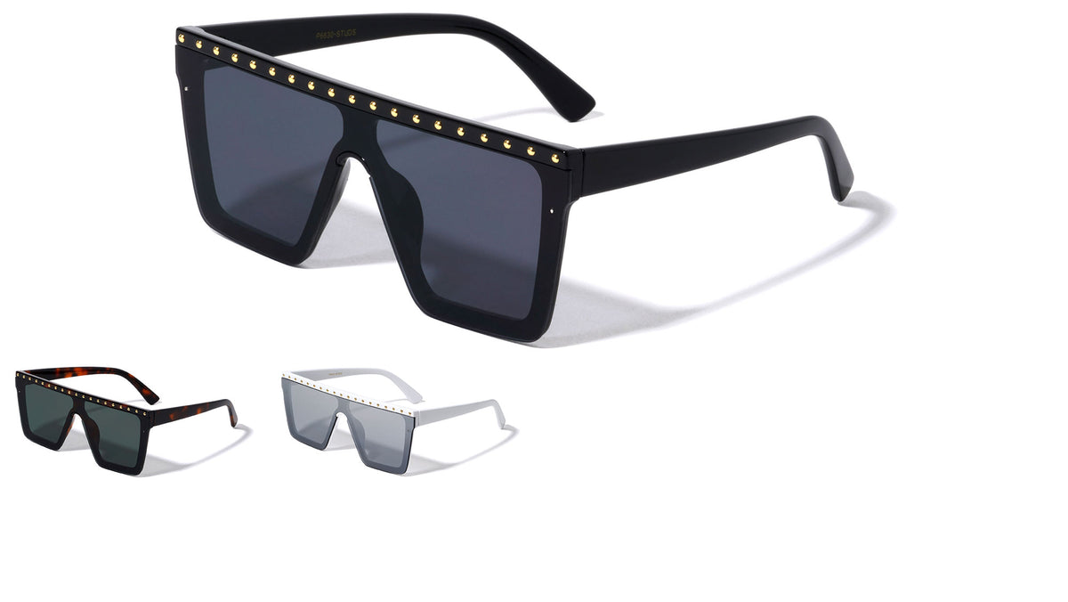 Studded Flat Top Wholesale Sunglasses