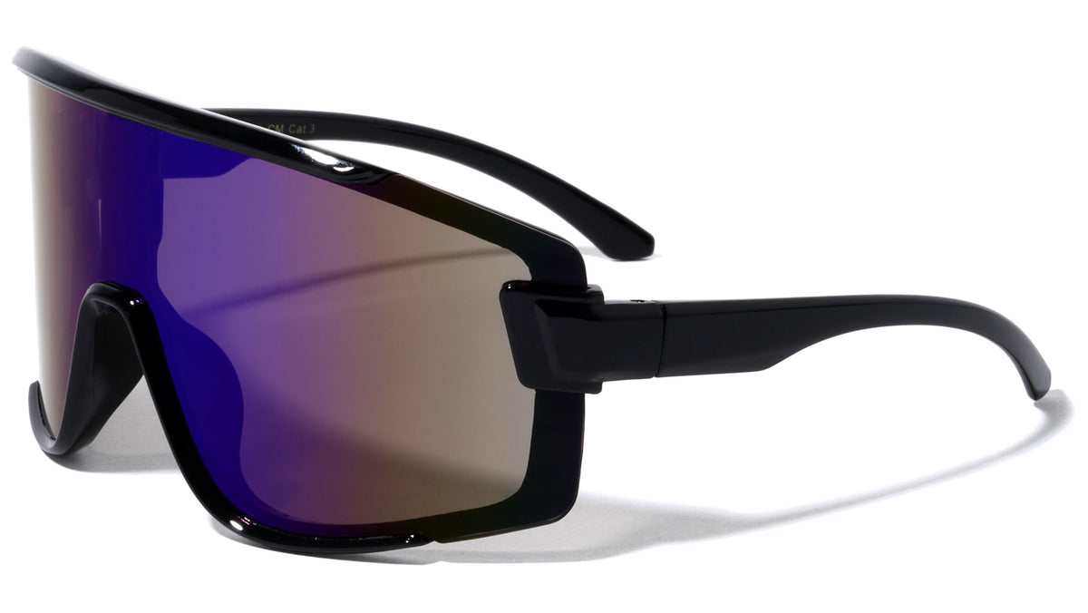 Oversized Semi Rimless Shield Wholesale Sunglasses