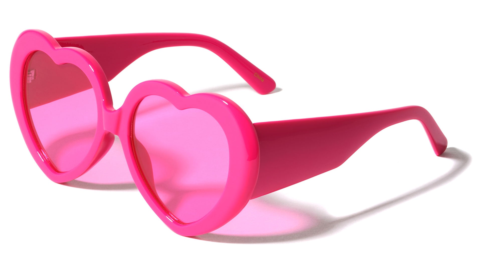 P6643-HEART-RED-PINK Color Heart Wholesale Sunglasses - Frontier 