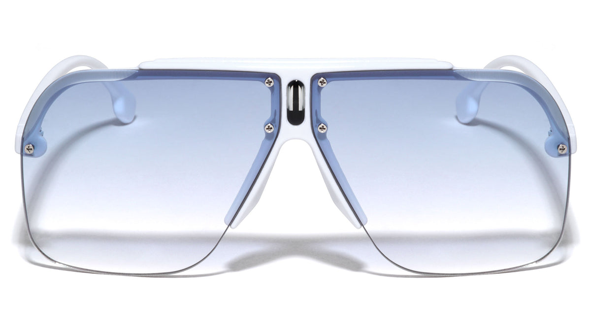 Oversized Rimless Aviators Fashion Wholesale Sunglasses