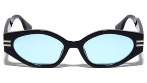 Angular Oval Two Bar Fashion Wholesale Sunglasses