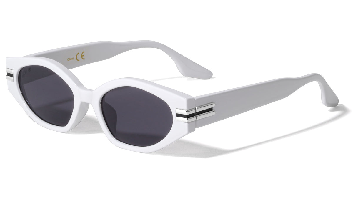 Angular Oval Two Bar Fashion Wholesale Sunglasses
