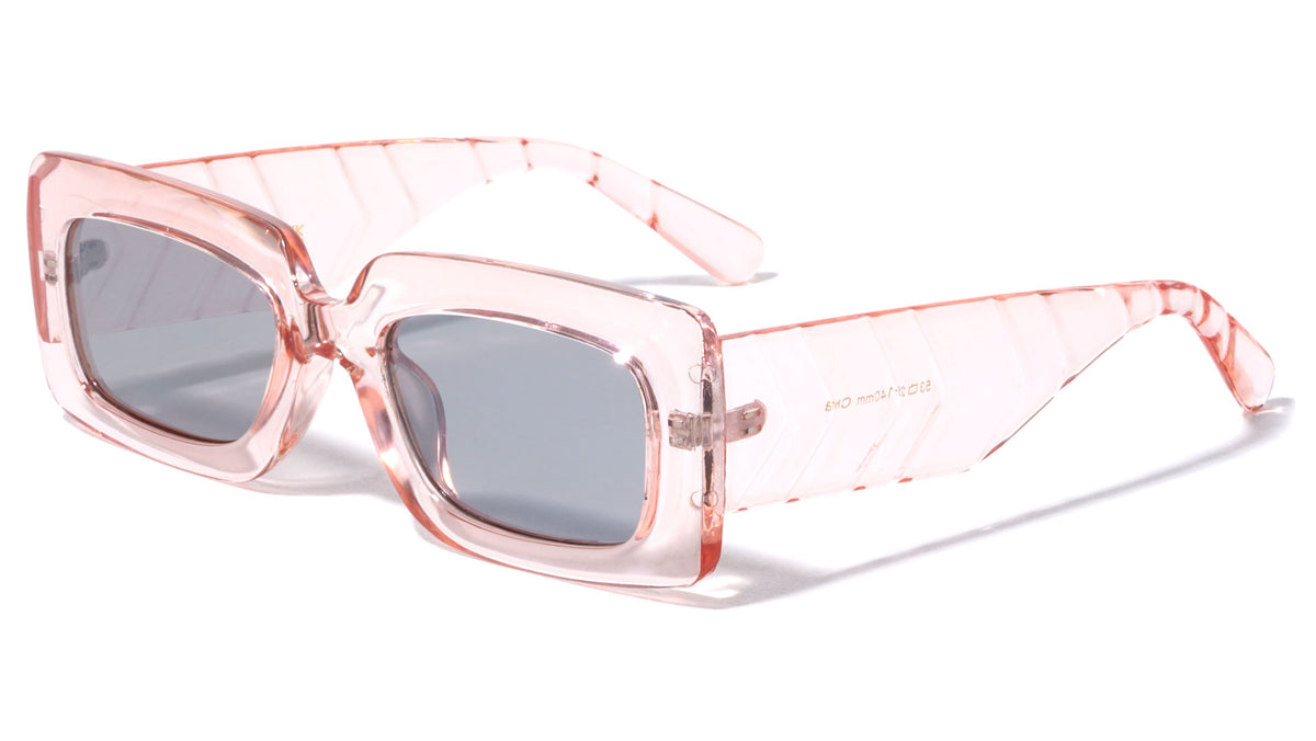 Retro Arrow Pattern Temple Rectangle Wholesale Sunglasses