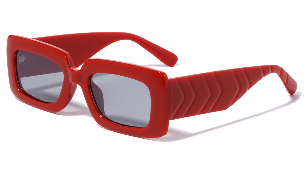 Retro Arrow Pattern Temple Rectangle Wholesale Sunglasses