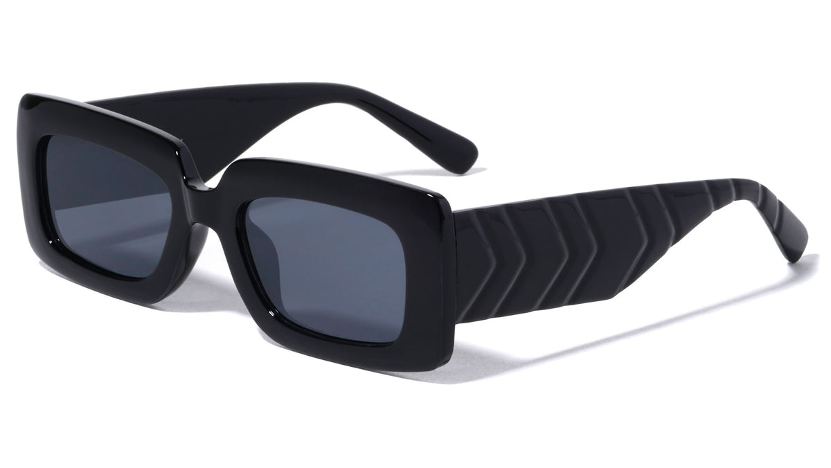 Retro Arrow Pattern Temple Rectangle Wholesale Sunglasses