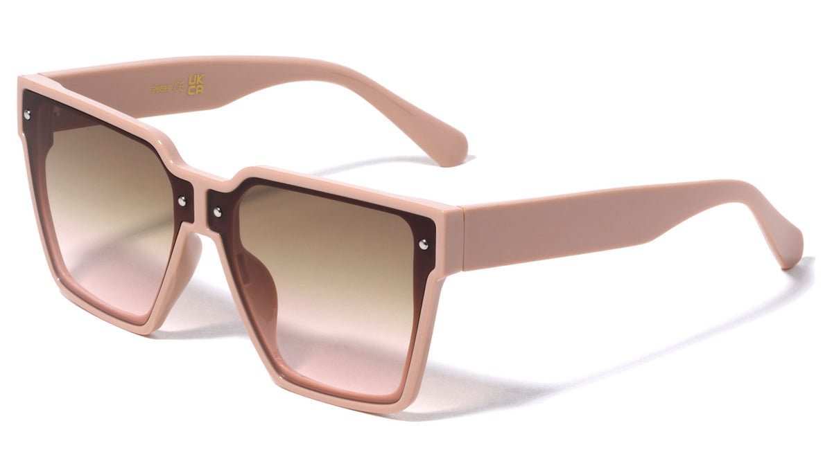 Tapered Temple Geometric Square Wholesale Sunglasses