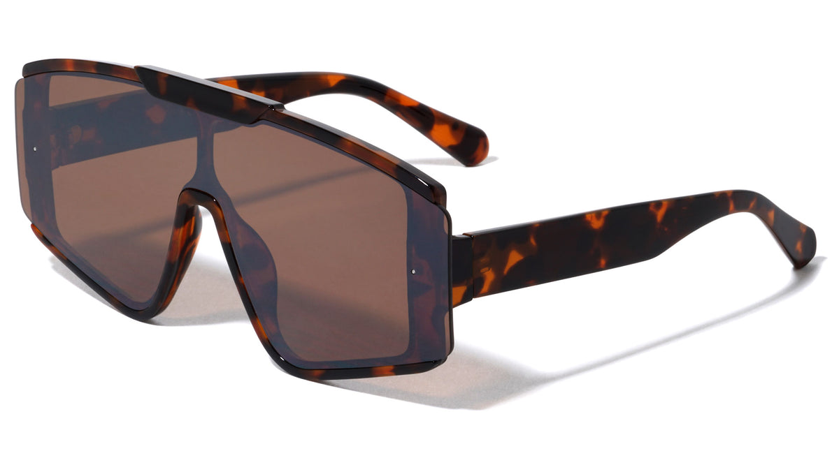 Semi Rimless One Piece Shield Lens Fashion Wholesale Sunglasses
