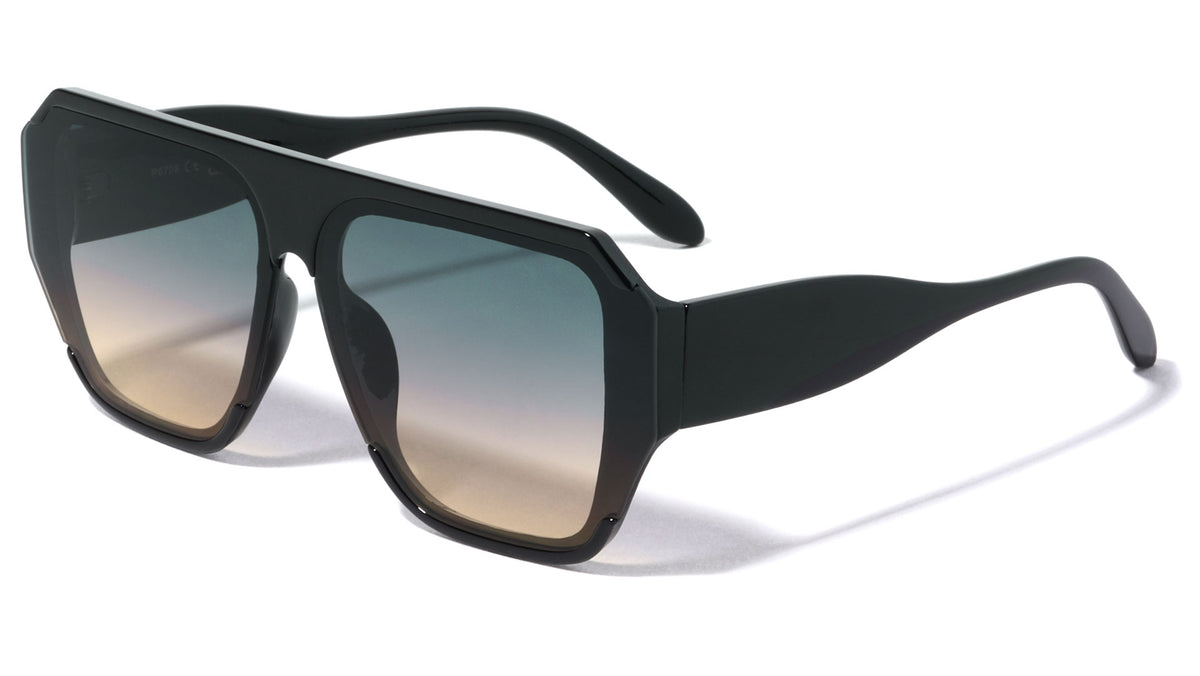 Flat Top Oversized Tapered Square Wholesale Sunglasses