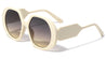 Tapered Thick Temple Round Semi Oval Wholesale Sunglasses