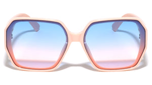 Side Lens Frame Shield Tapered Temple Geometric Wholesale Sunglasses