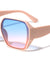 Side Lens Frame Shield Tapered Temple Geometric Wholesale Sunglasses
