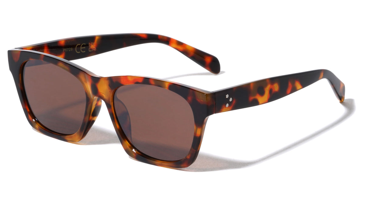 Retro Three Dot Temple Squared Cat Eye Wholesale Sunglasses
