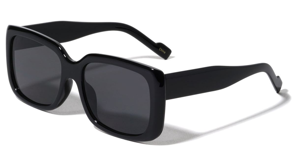 Tapered Temple Oversized Rounded Rectangle Wholesale Sunglasses