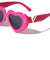 Heart Shape Color Frame Pyramid Studded V Shape Wholesale Sunglasses