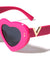 Heart Shape Color Frame Pyramid Studded V Shape Wholesale Sunglasses