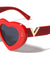 Heart Shape Color Frame Pyramid Studded V Shape Wholesale Sunglasses