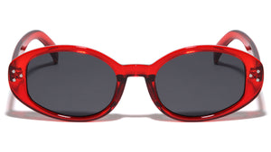 Retro Three Dot Studded Fashion Oval Wholesale Sunglasses