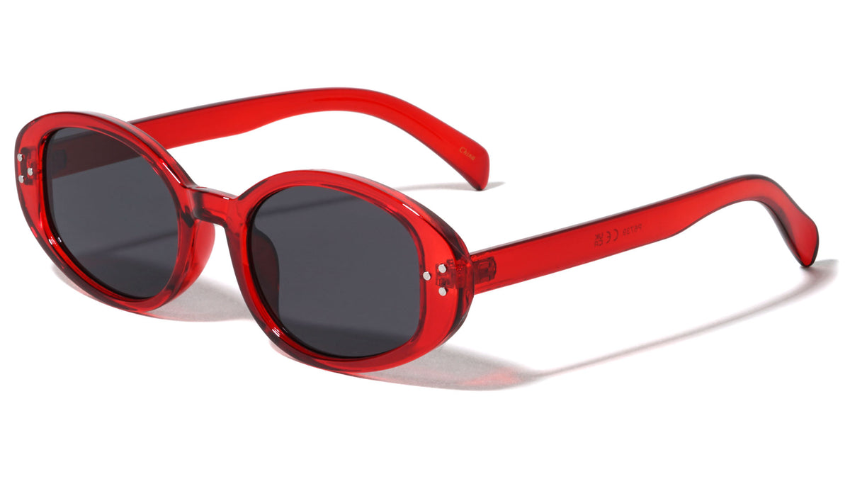 Retro Three Dot Studded Fashion Oval Wholesale Sunglasses