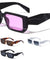 Tapered Segmented Temple Wide Rectangle Wholesale Sunglasses