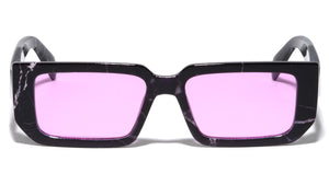 Tapered Segmented Temple Wide Rectangle Wholesale Sunglasses