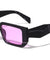 Tapered Segmented Temple Wide Rectangle Wholesale Sunglasses