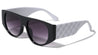 Rhombus Temple Pattern Flat Top D Frame Wholesale Sunglasses