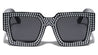 Faux Rhinestone Oversized Square Wholesale Sunglasses