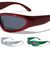 Chrome Color Frame Oval Wrap Around Wholesale Sunglasses