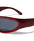 Chrome Color Frame Oval Wrap Around Wholesale Sunglasses