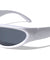 Chrome Color Frame Oval Wrap Around Wholesale Sunglasses