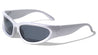 Chrome Color Frame Oval Wrap Around Wholesale Sunglasses