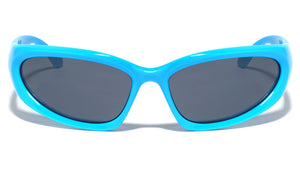 Neon Color Frame Oval Wrap Around Wholesale Sunglasses