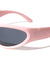Neon Color Frame Oval Wrap Around Wholesale Sunglasses