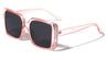 Crystal Color Frame Oversized Square Wholesale Sunglasses