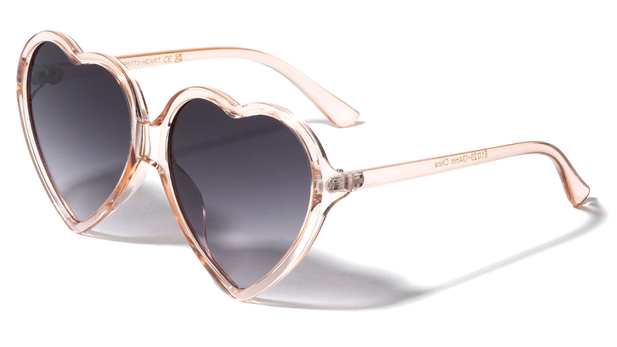 Heart Shape Crystal Color Frame Wholesale Sunglasses