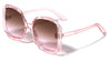 Crystal Color Frame Rim Cutout Oversized Butterfly Wholesale Sunglasses