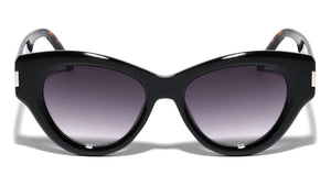 Metal Accent Tapered Temple Retro Cat Eye Wholesale Sunglasses