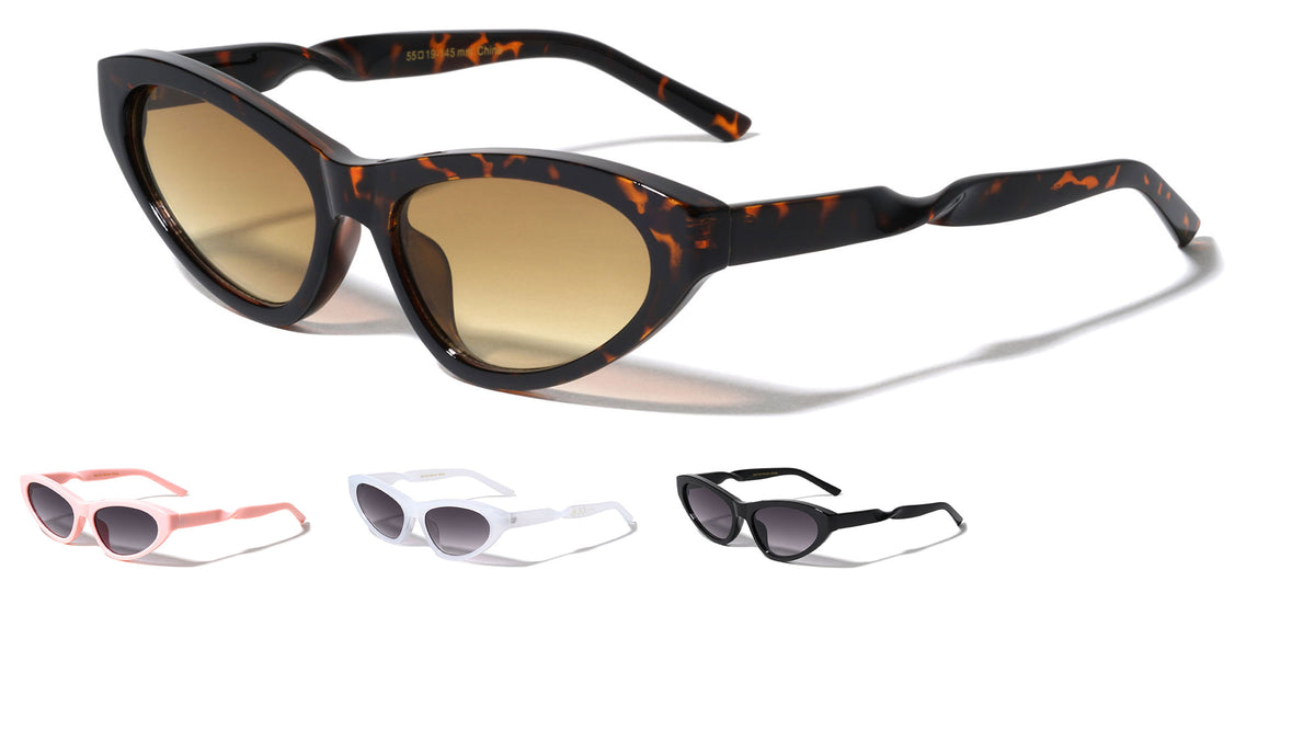 Twisted Temple Retro Oval Cat Eye Wholesale Sunglasses