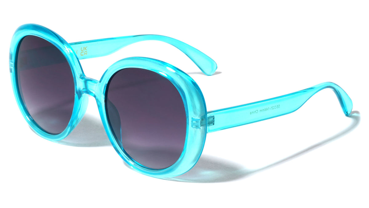 Crystal Color Frame Oversized Round Wholesale Sunglasses