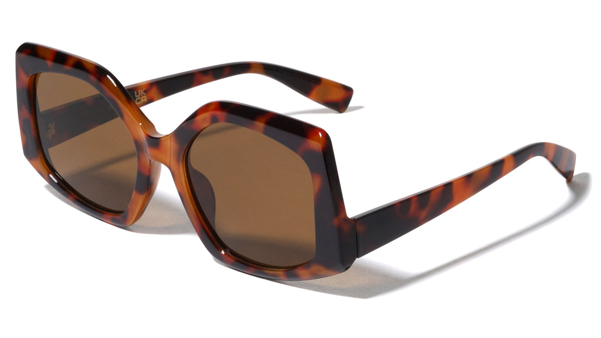 Lowered Temple Fashion Geometric Wholesale Sunglasses