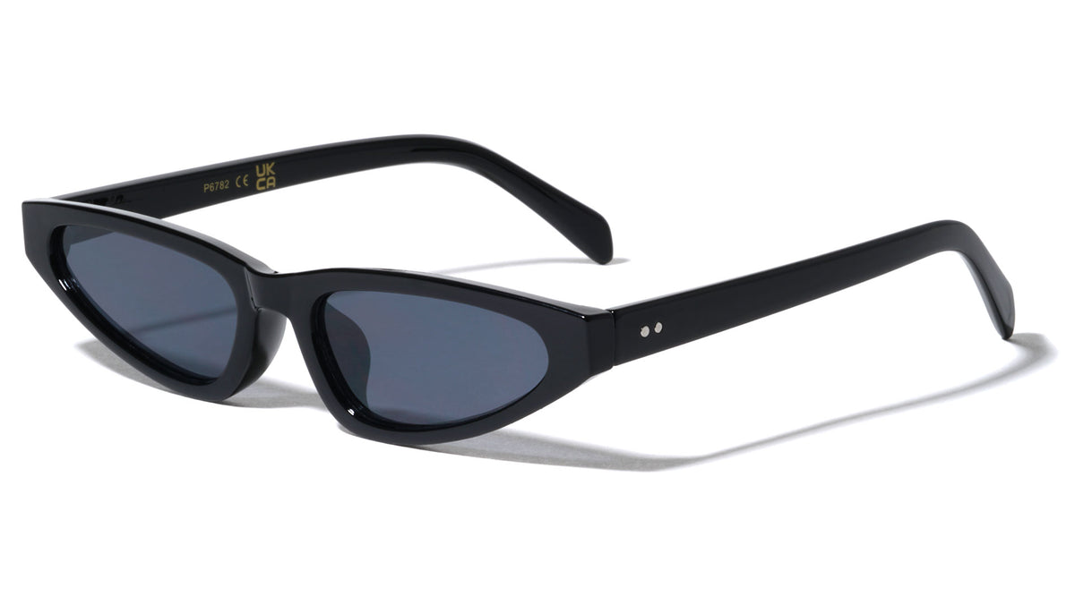 Two Dot Stud Temple Triangular Lens Retro Cat Eye Wholesale Sunglasses
